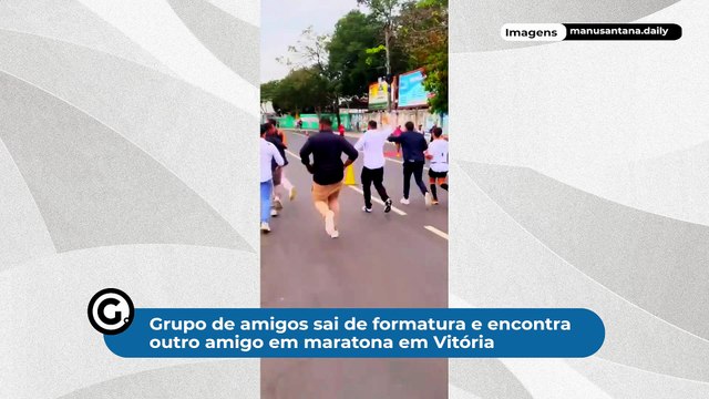 Grupo de amigos sai de formatura e encontra outro amigo em maratona em Vitória