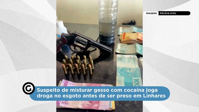 Suspeito de misturar gesso com cocaína joga droga no esgoto antes de ser preso em Linhares