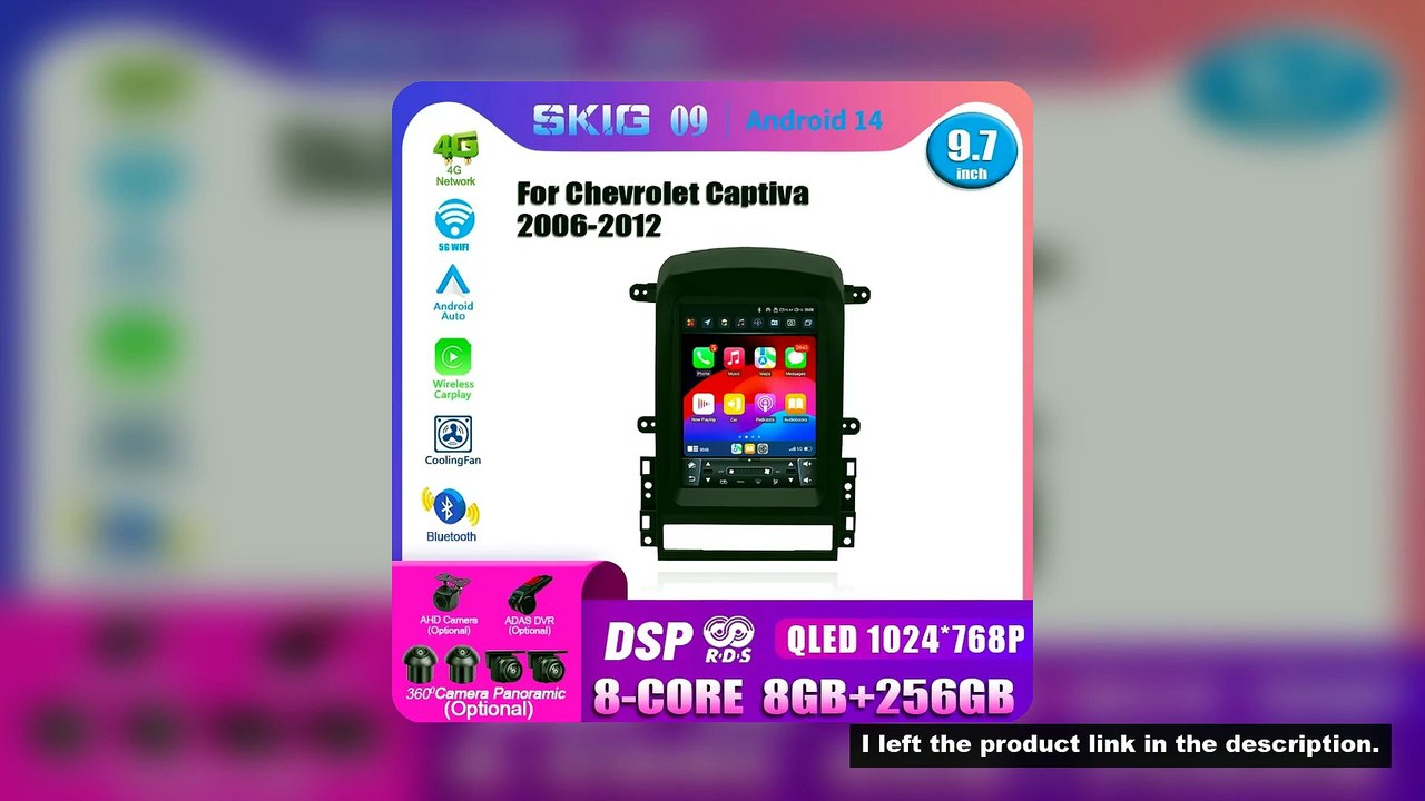 9.7inch For Chevrolet Captiva 2006-2012 Android 14 Car Radio WIFI GPS Wireless Bluetooth Carplay Mul