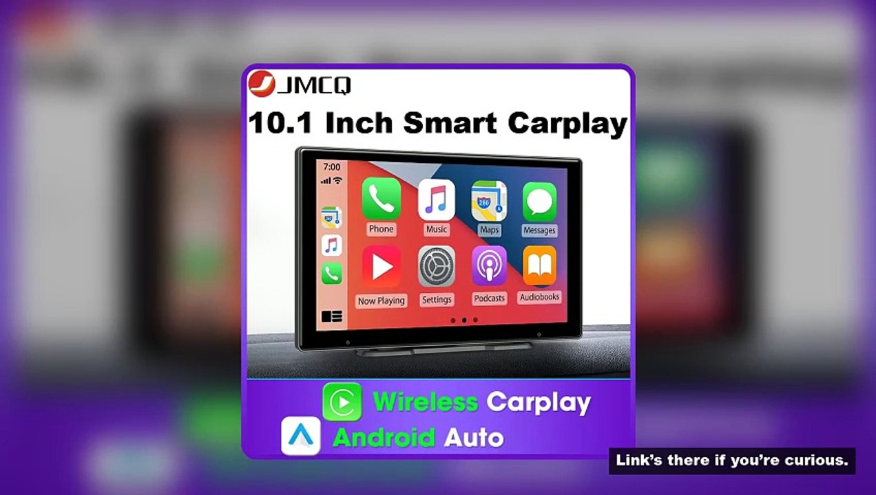 JMCQ 7/10 Inch Wireless Carplay Android Auto Smart Screen Portable Car Multimedia Video Player For A