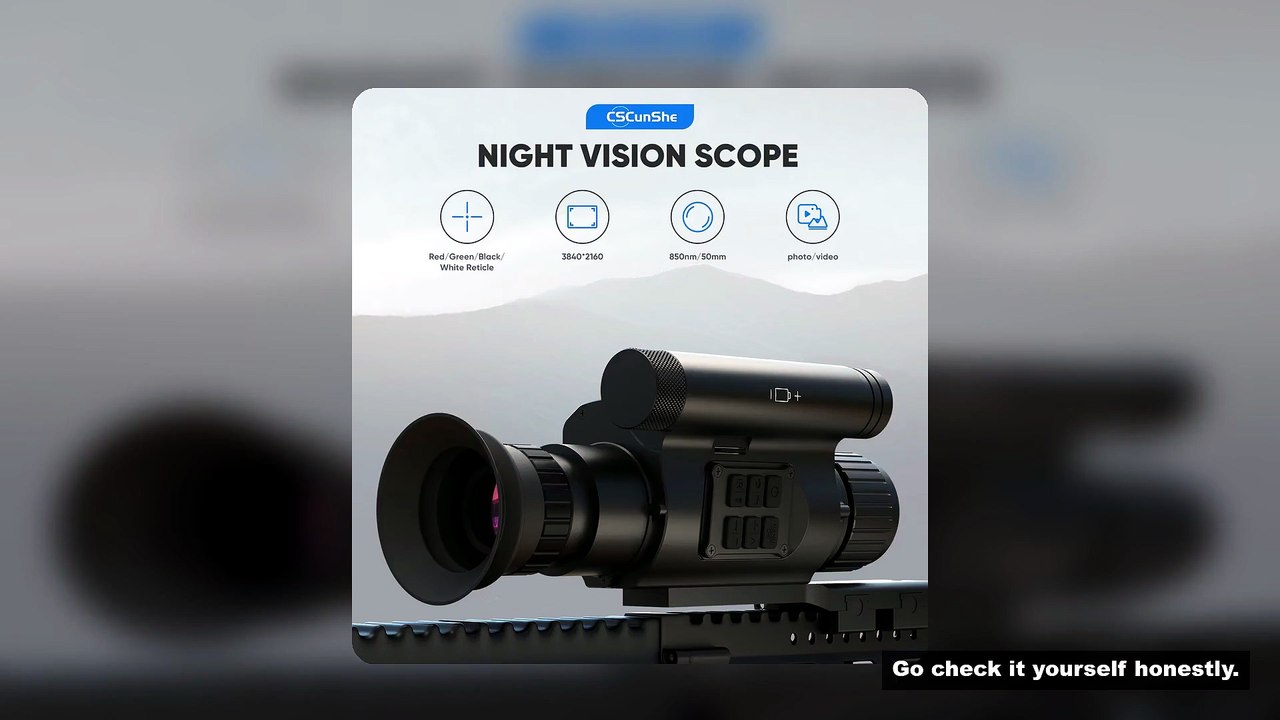 50mm Monocular Night Vision Rifle Scope HD Video Camera Crosshair Cursor Target Position Camping Cli