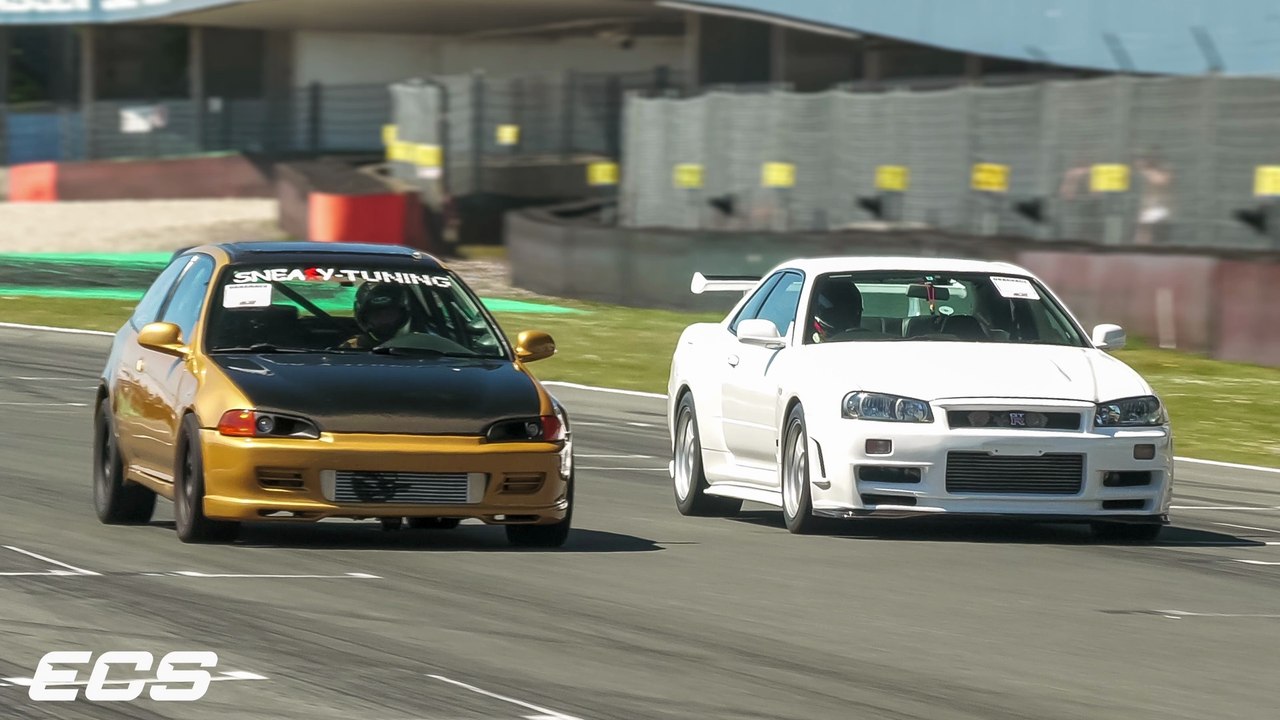1000HP+ Nissan Skyline R34 GT-R - INSANE Drag Race Battles