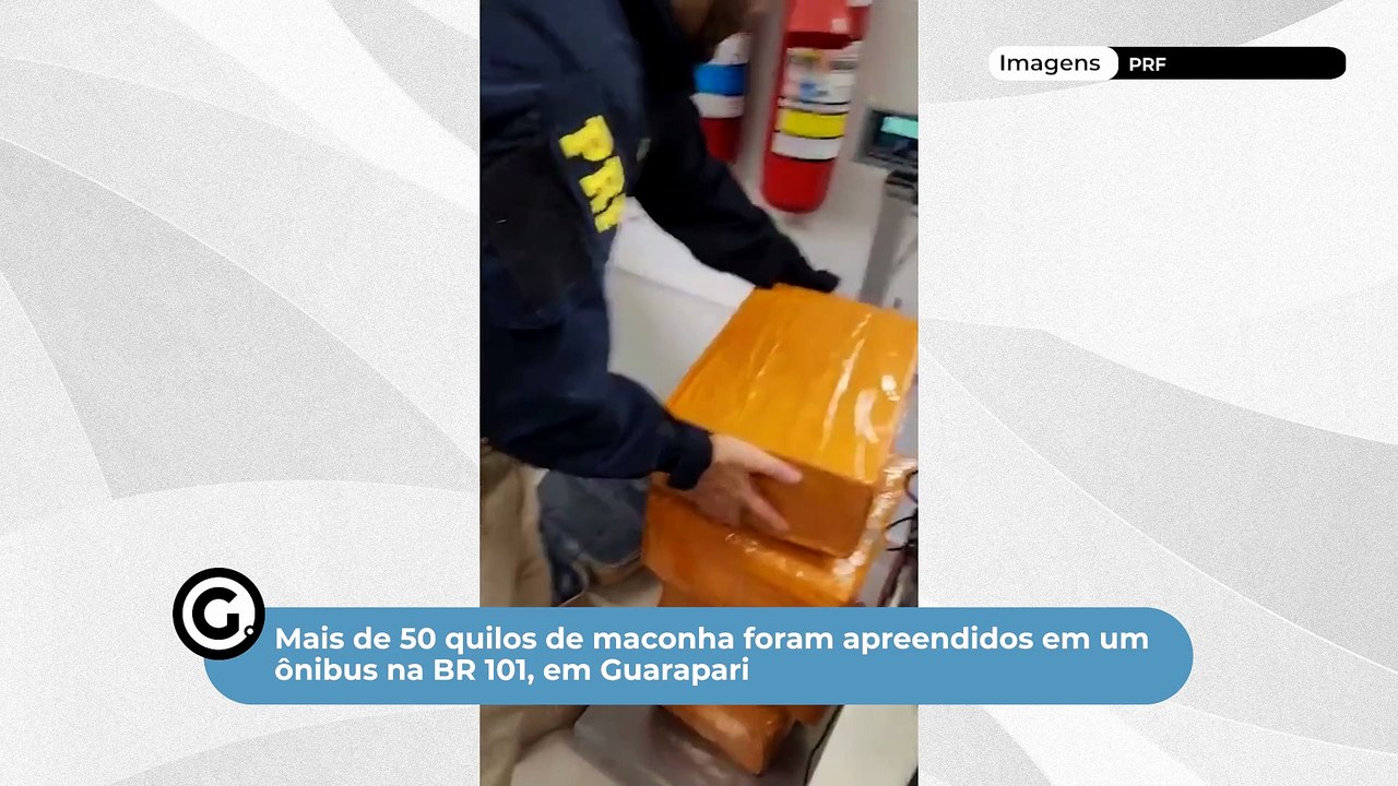 Mais de 50 quilos de maconha foram apreendidos em um ônibus na BR 101, em Guarapari