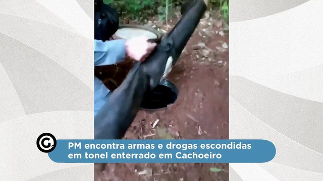 PM encontra armas e drogas escondidas em tonel enterrado em Cachoeiro