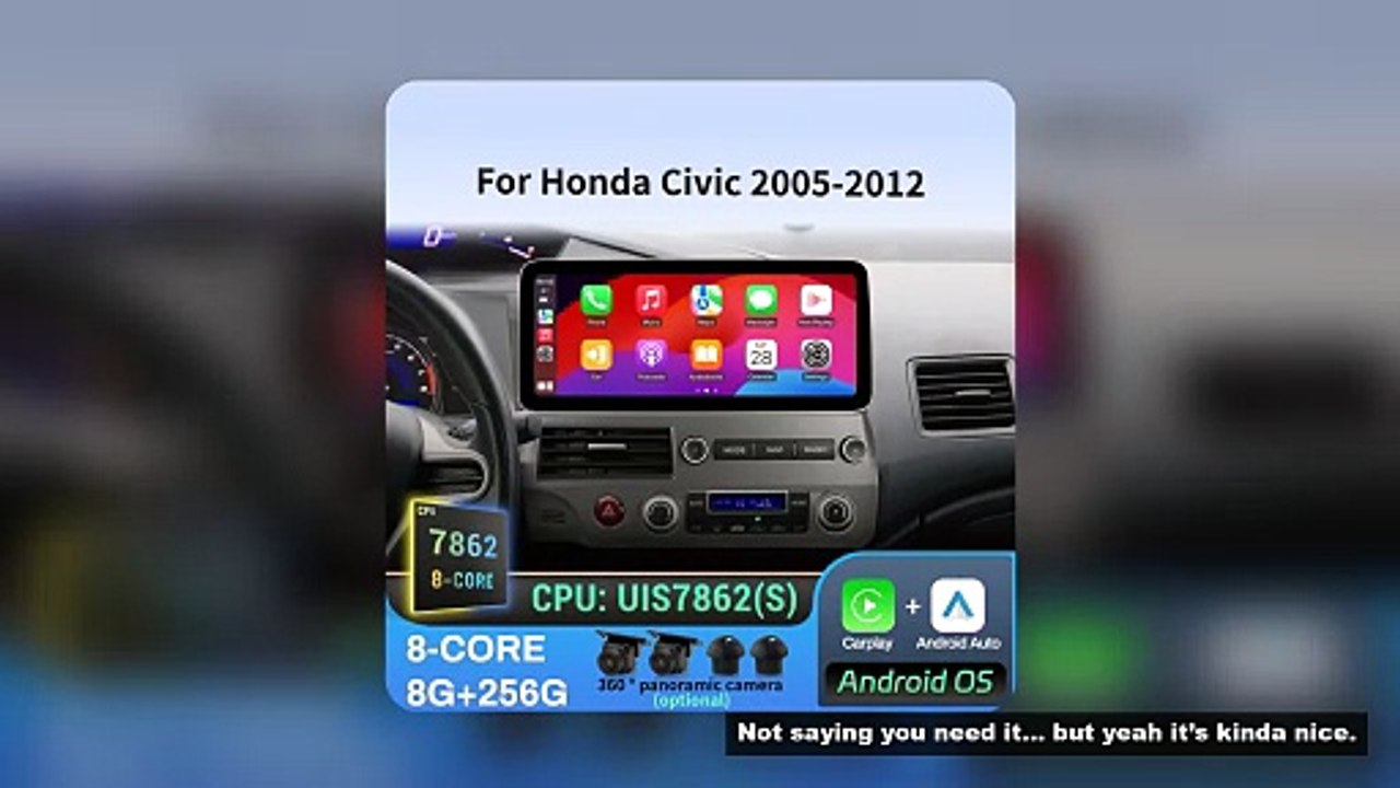 12.3 inch Android 14 For Honda Civic 2005 2006 2007 2008 -2012 Navigation Car Radio Multimedia Wirel