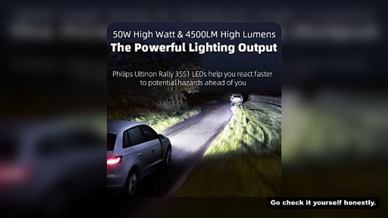 Philips Ultinon Rally 3551 LED H4 H7 H11 HB3 HB4 HIR2 Max Power 50W 4500LM Car Headlight 6500K White