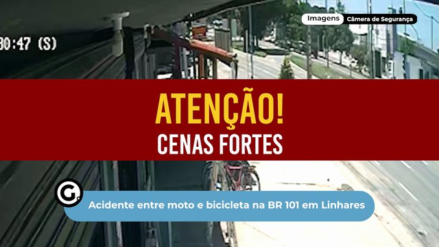 Acidente entre moto e bicicleta na BR 101 em Linhares