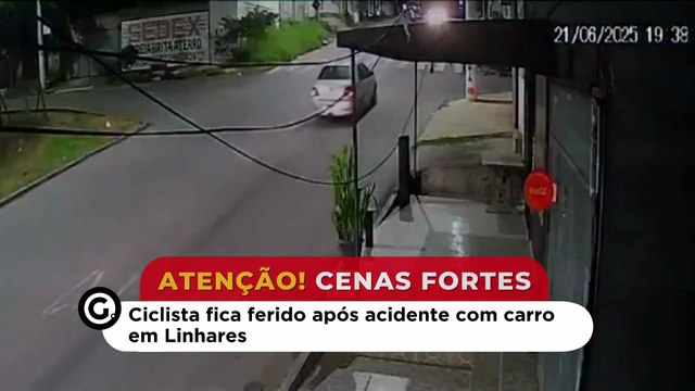 Ciclista fica ferido após acidente com carro em Linhares