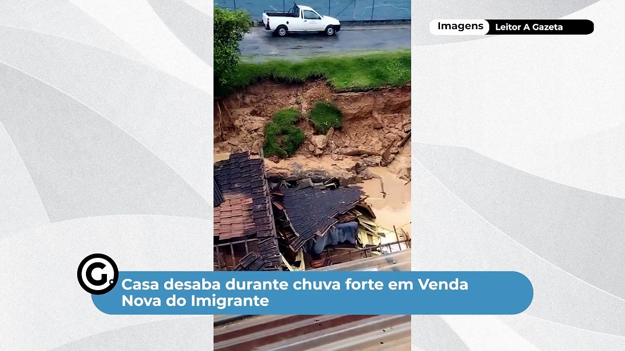 Casa desaba durante chuva forte em Venda Nova do Imigrante