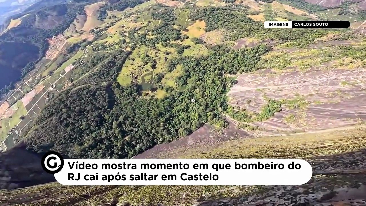 Vídeo mostra momento em que bombeiro cai após saltar em Castelo