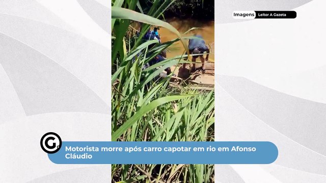 Motorista morre após carro capotar em rio em Afonso Cláudio