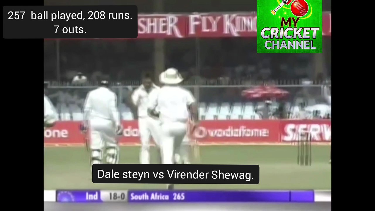 Virender Shewag 7 outs by Dales Steyn in test|