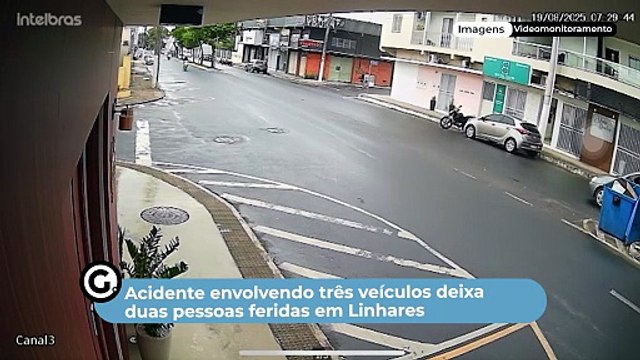Acidente envolvendo três veículos deixa duas pessoas feridas em Linhares