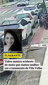Vídeo mostra acidente de moto que matou mulher em cruzamento de Vila Velha