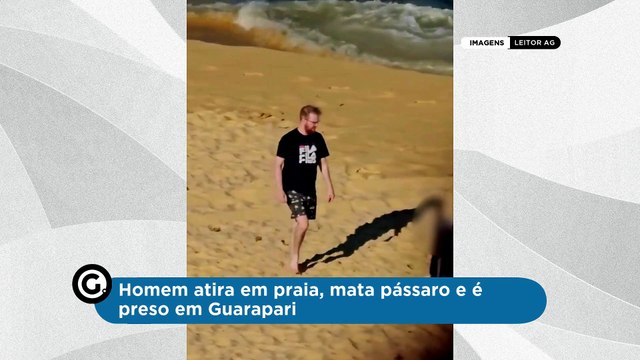 Homem atira em praia, mata pássaro e é preso em Guarapari