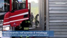 Incendio a Soliera, a fuoco decine di imballaggi di cartone