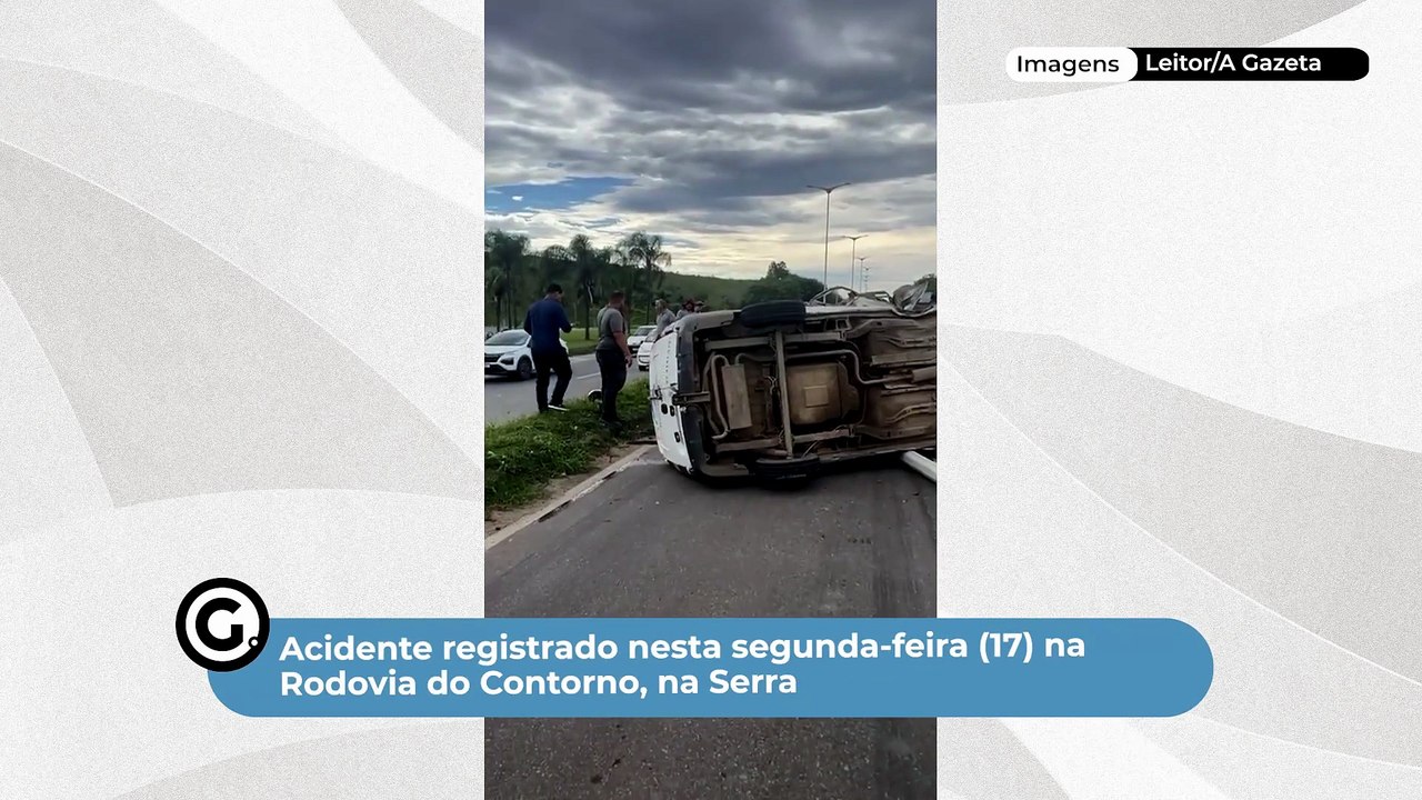 Acidente registrado nesta segunda-feira (17) na Rodovia do Contorno, na Serra