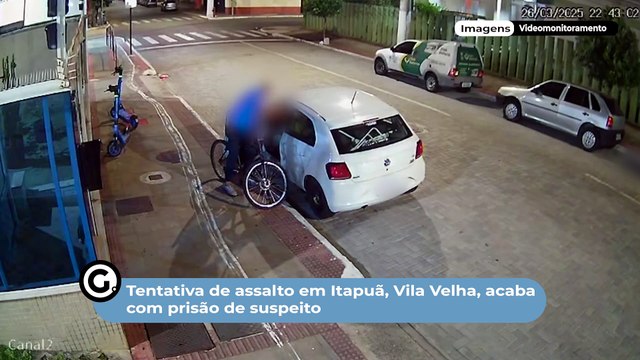 Tentativa de assalto em Itapuã, Vila Velha, acaba com prisão de suspeito Descrição: Homem