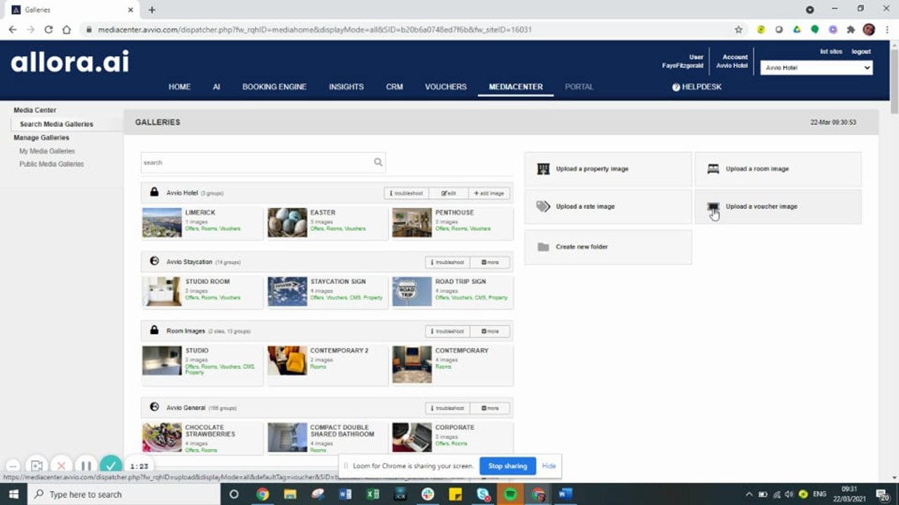 How do I upload an image to the Mediacenter_