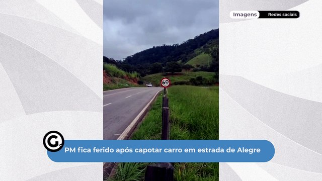 PM fica ferido após capotar carro em estrada de Alegre