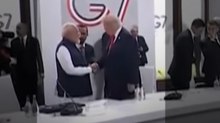 फ्रांस के एवियन में मोदी-ट्रंप का 50 सेकेंड का हैंडशेक: 16 महीने बाद मिले दोनों नेता!