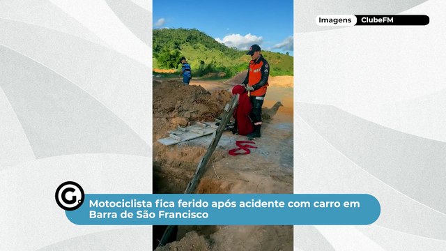 Motociclista fica ferido após acidente com carro em Barra de São Francisco