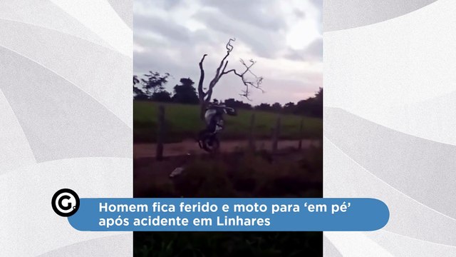 Homem fica ferido e moto para ‘em pé’ após acidente em Linhares