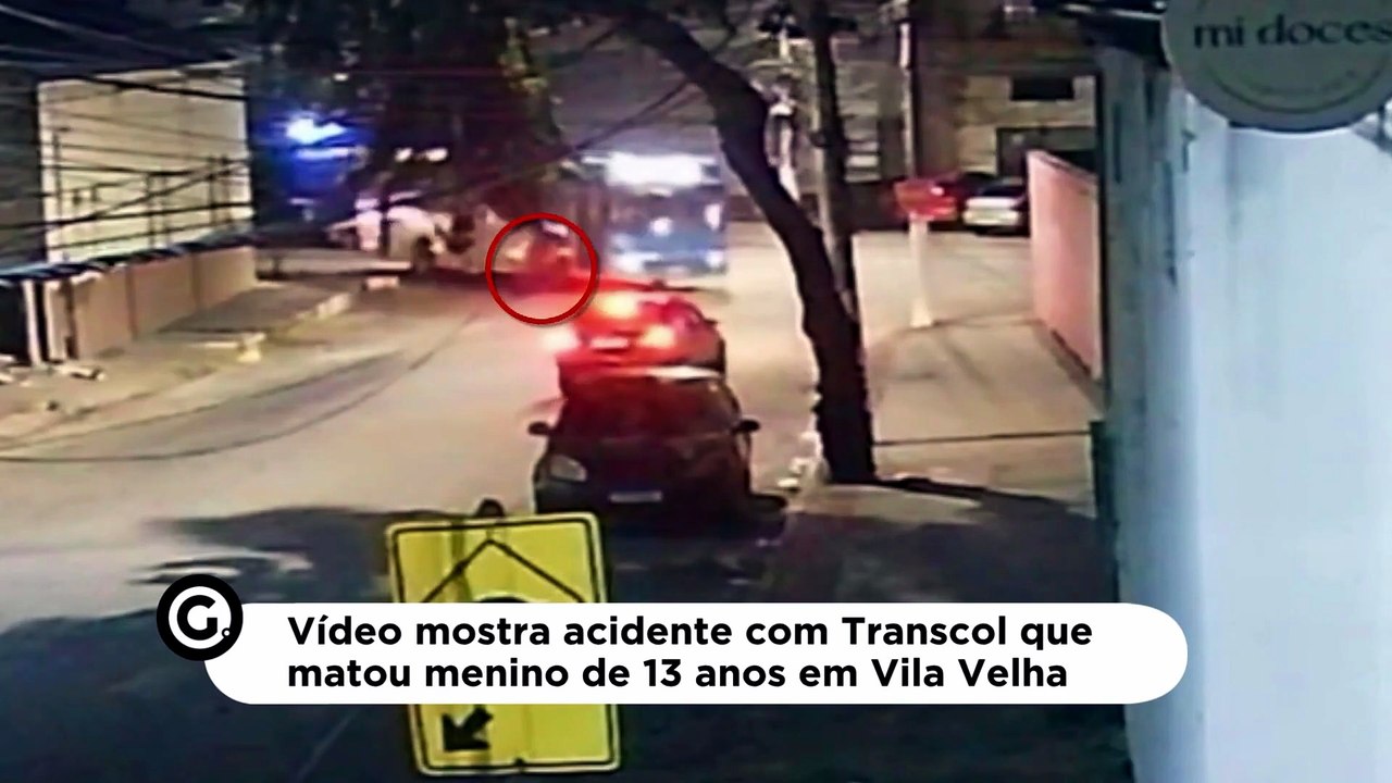 Vídeo mostra acidente com Transcol que matou menino de 13 anos em Vila Velha