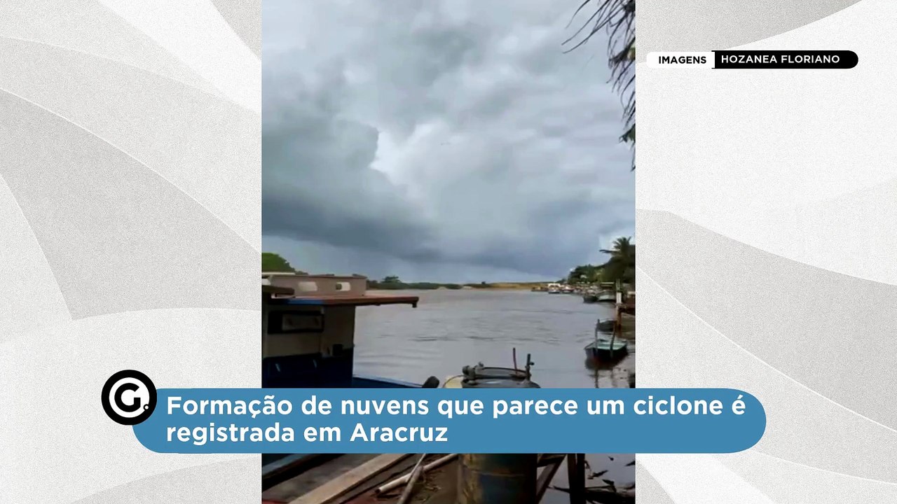 Formação de nuvens que parece um ciclone é registrada em Aracruz