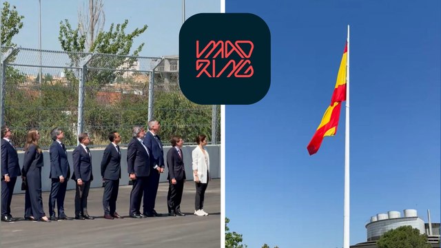 Fórmula 1: Se iza la bandera de España más grande del mundo en el circuito de Madring