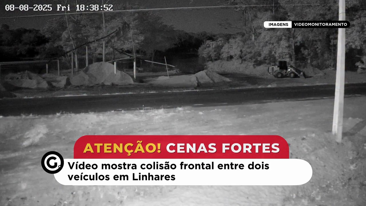 Vídeo mostra colisão frontal entre dois veículos em Linhares