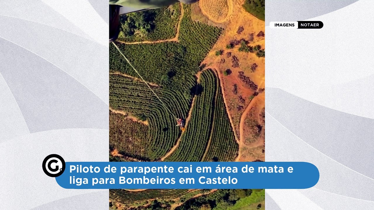 Piloto de parapente cai em área de mata e liga para Bombeiros em Castelo