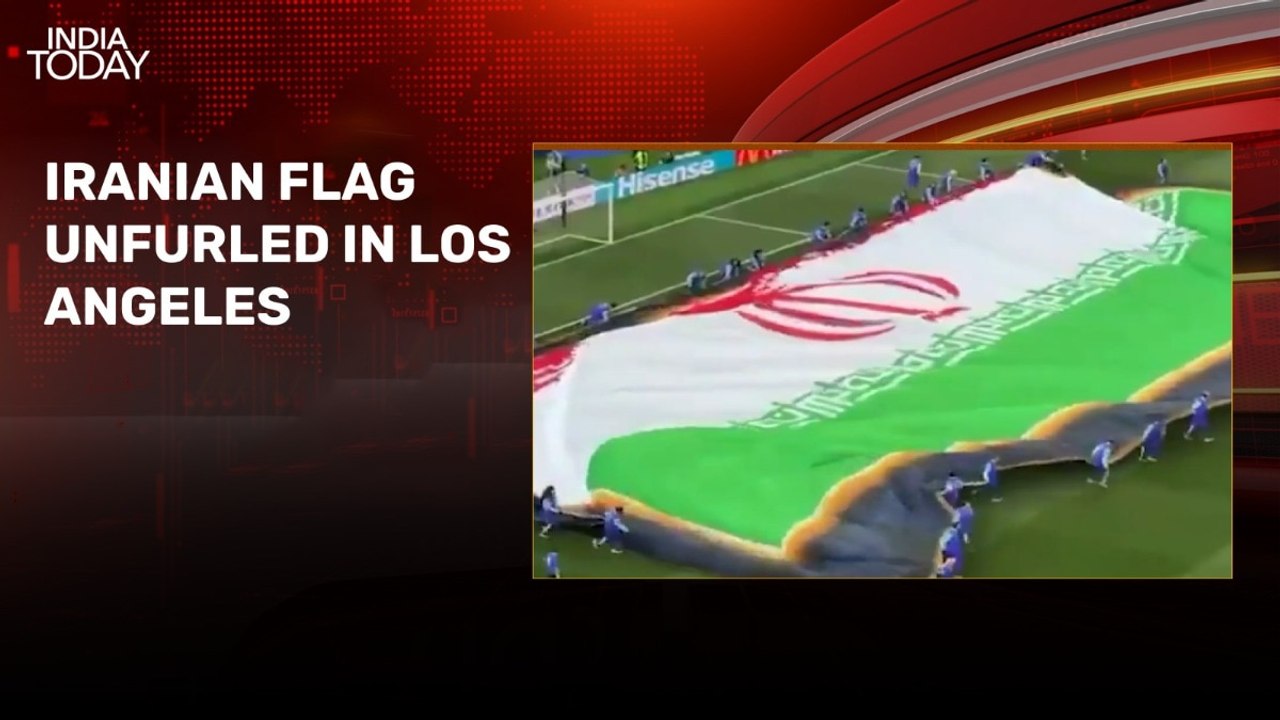 FIFA World Cup 2026: Iranian flag unfurled at SoFi Stadium in Los Angeles