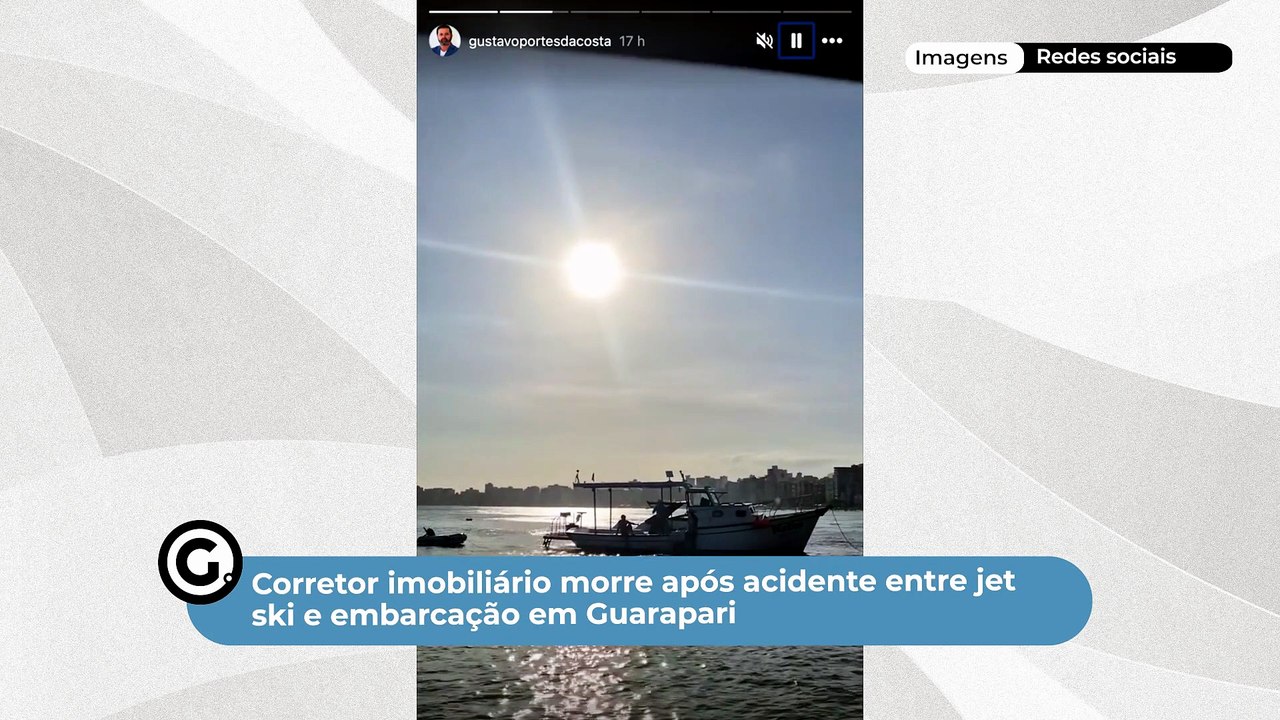 Corretor imobiliário morre após acidente entre jet ski e embarcação em Guarapari
