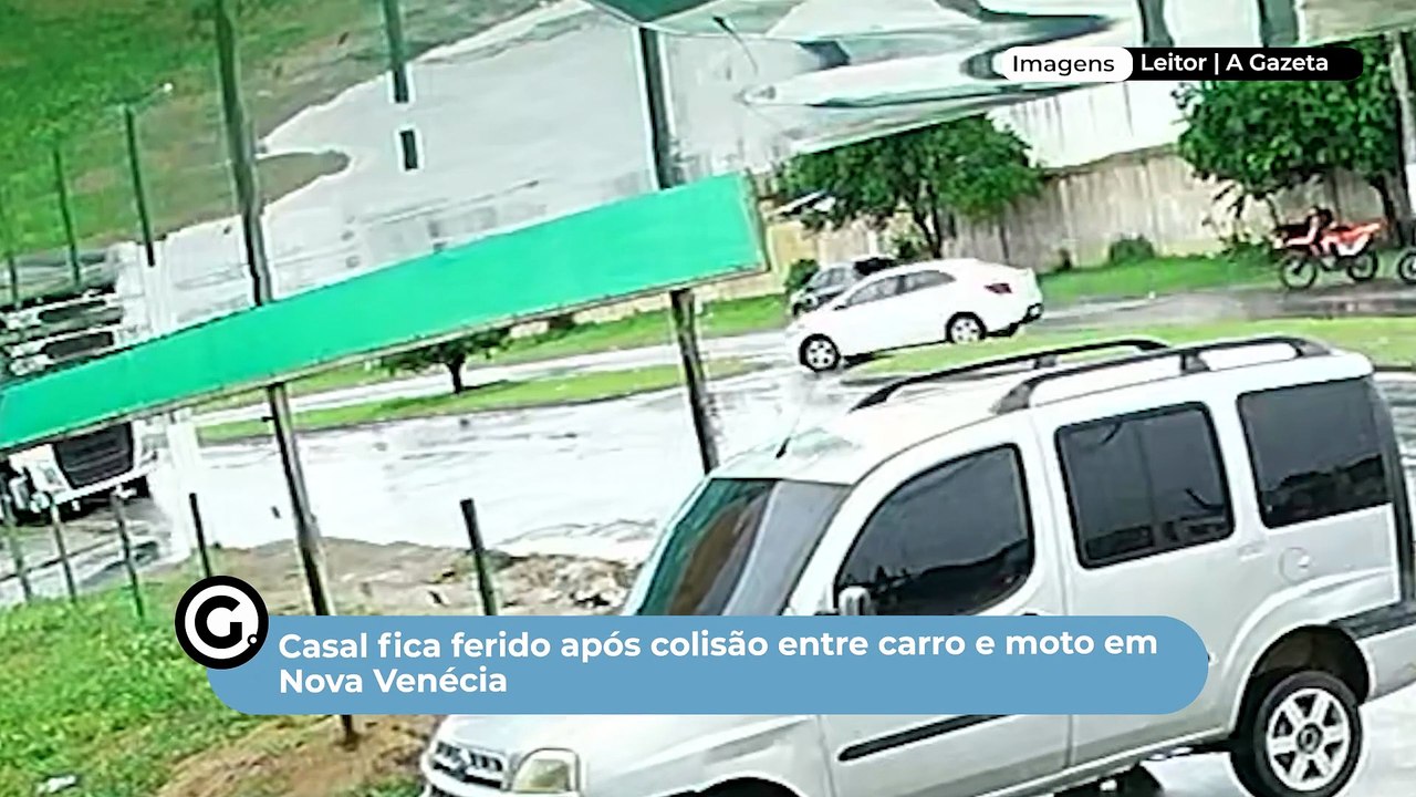 Casal fica ferido após colisão entre carro e moto em Nova Venécia