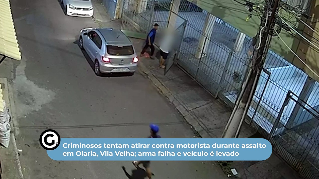Criminosos tentam atirar contra motorista durante assalto em Olaria, Vila Velha; arma falha e veículo é levado