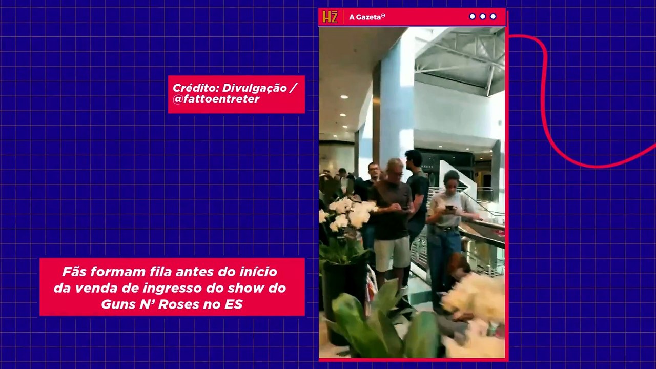 Fãs formam fila antes do início da venda de ingresso do show do Guns N’ Roses no ES