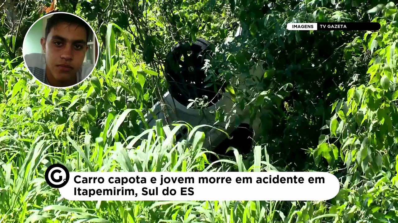 Carro capota e jovem morre em acidente em Itapemirim, Sul do ES