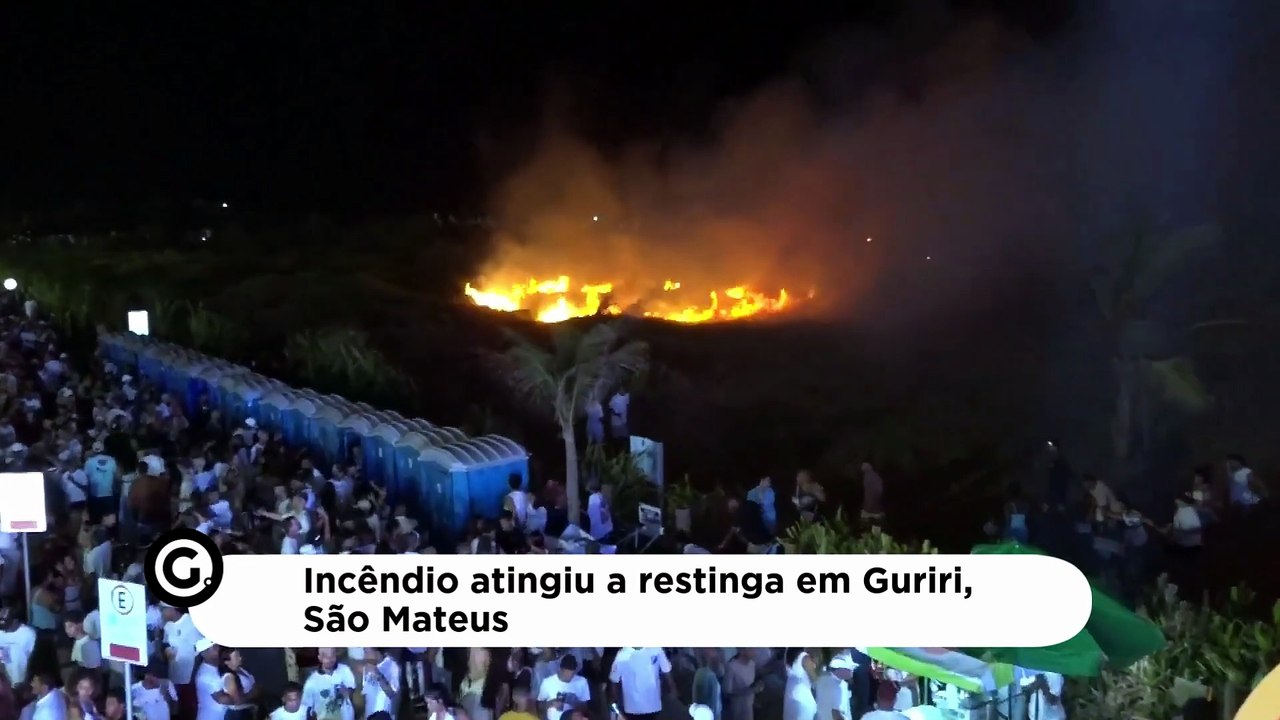 Incêndio atingiu a restinga em Guriri, São Mateus
