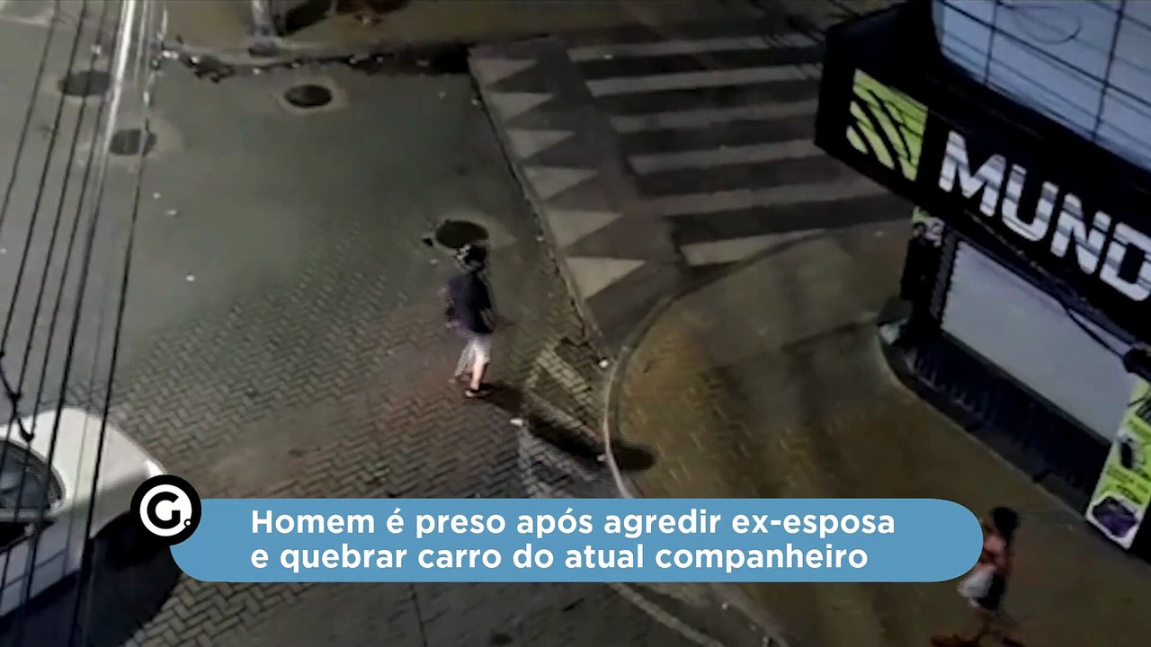 Homem é preso após agredir ex-esposa e quebrar carro do atual companheiro