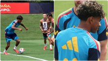 El espectacular gol de Lamine Yamal en el entrenamiento: sigue en forma