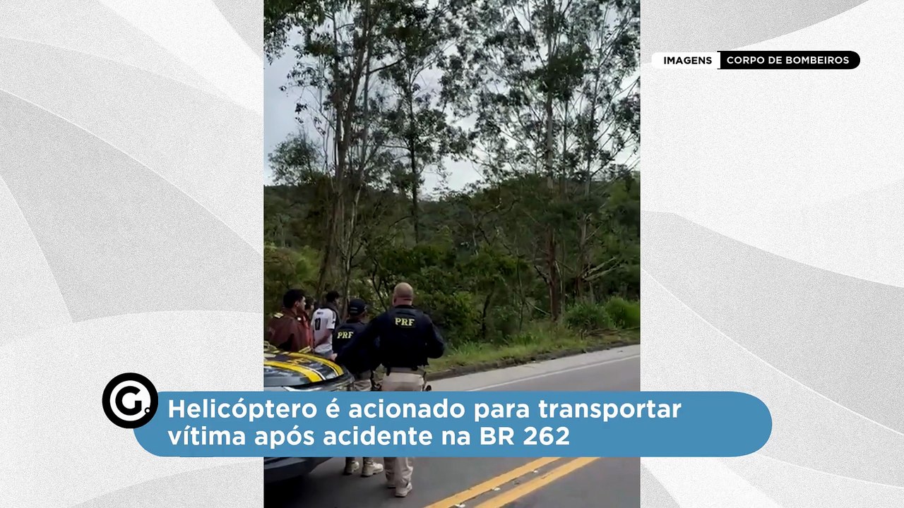 Helicóptero é acionado para transportar vítima após acidente na BR 262