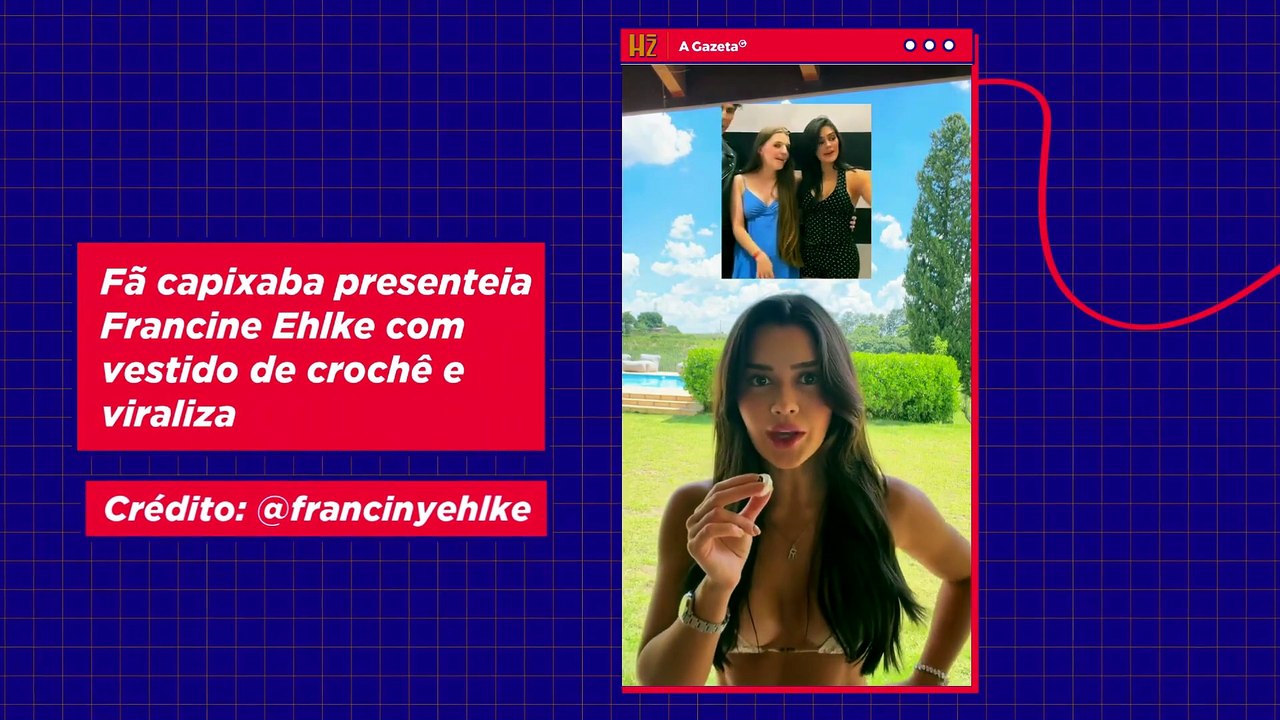 Fã capixaba presenteia Francine Ehlke com vestido de crochê e viraliza