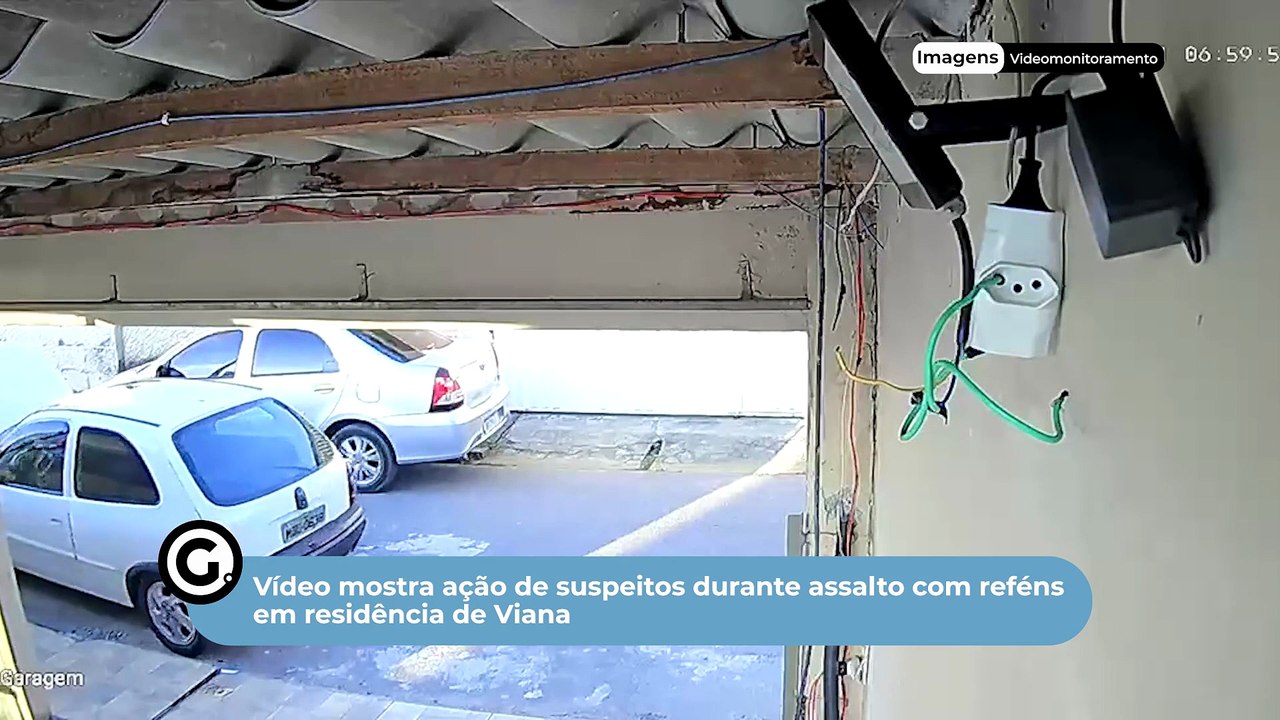 Vídeo mostra ação de suspeitos durante assalto com reféns em residência de Viana
