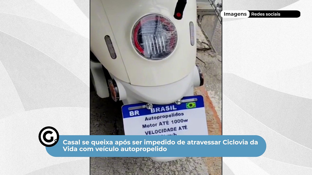 Casal se queixa após ser impedido de atravessar Ciclovia da Vida com veículo autopropelido