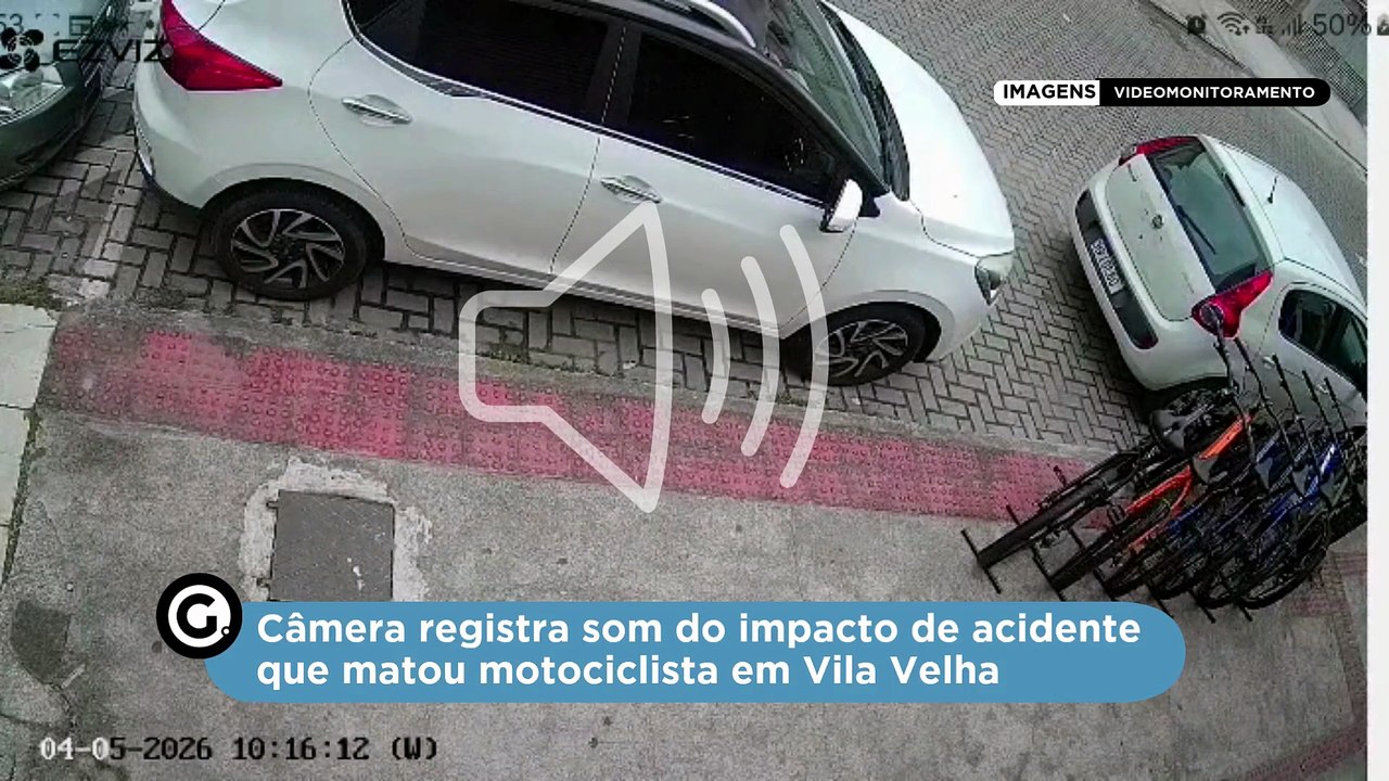 Câmera registra som do impacto de acidente que matou motociclista em Vila Velha