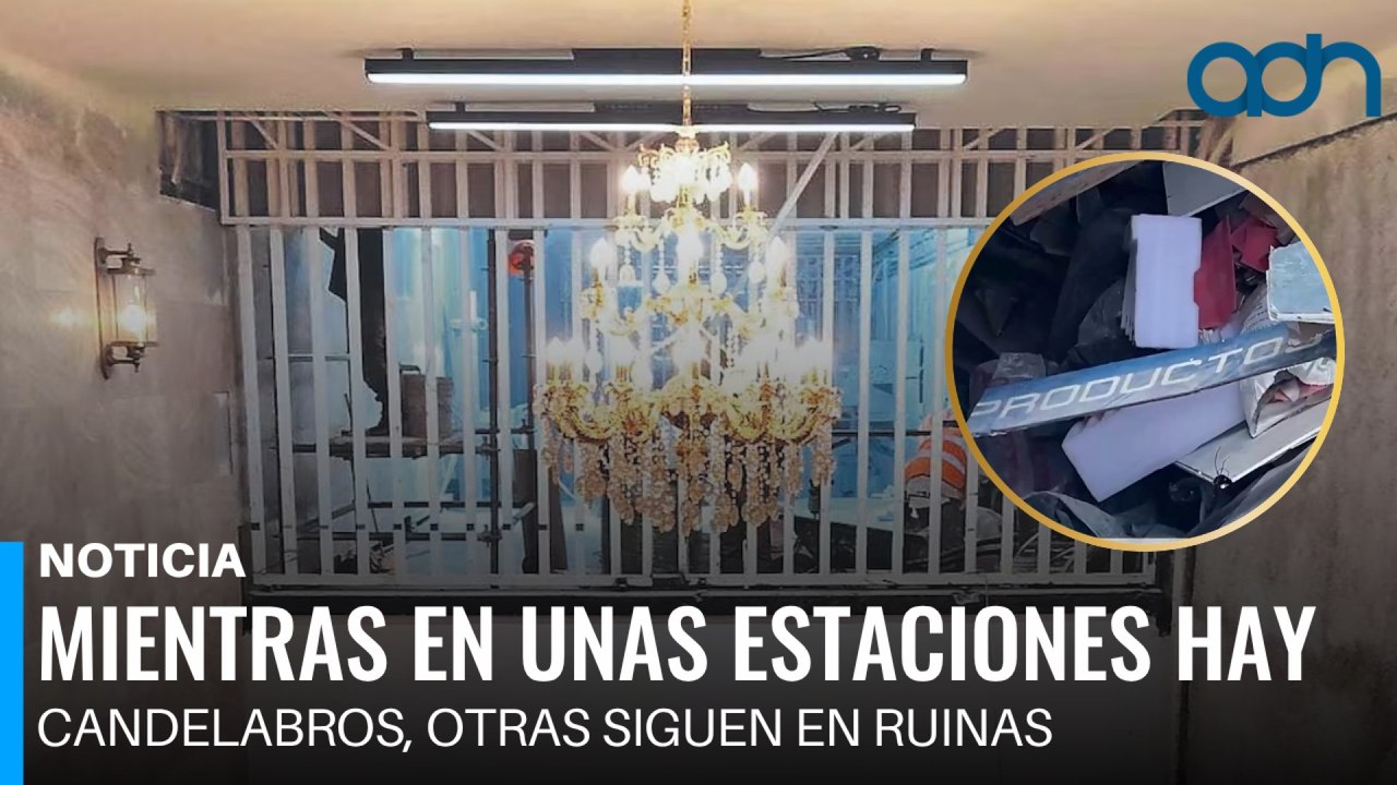 Mientras en unas estaciones hay candelabros, otras siguen en ruinas