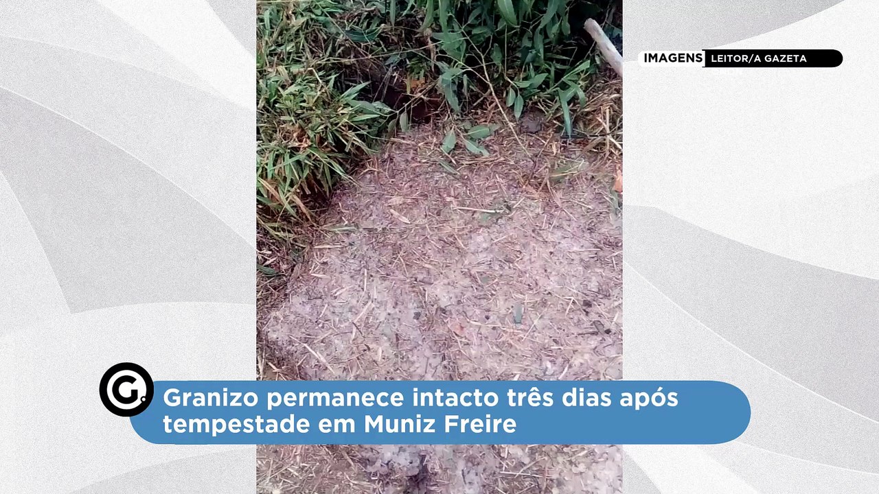 Granizo permanece intacto três dias após tempestade em Muniz Freire