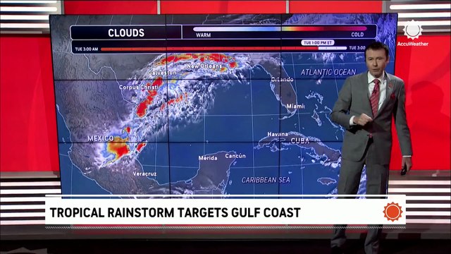 Drenching rain from tropical rainstorm to cause serious flooding on the Gulf Coast