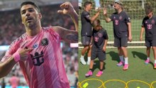 Luis Suarez goes head to head with his sons Benjamin and Lautaro in a tough challenge